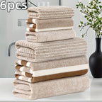 6-Piece Coral Towel Set – 3 Bath & 3 Hand Towels