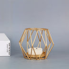 Elegant Geometric Hexagonal Iron Candle Holder