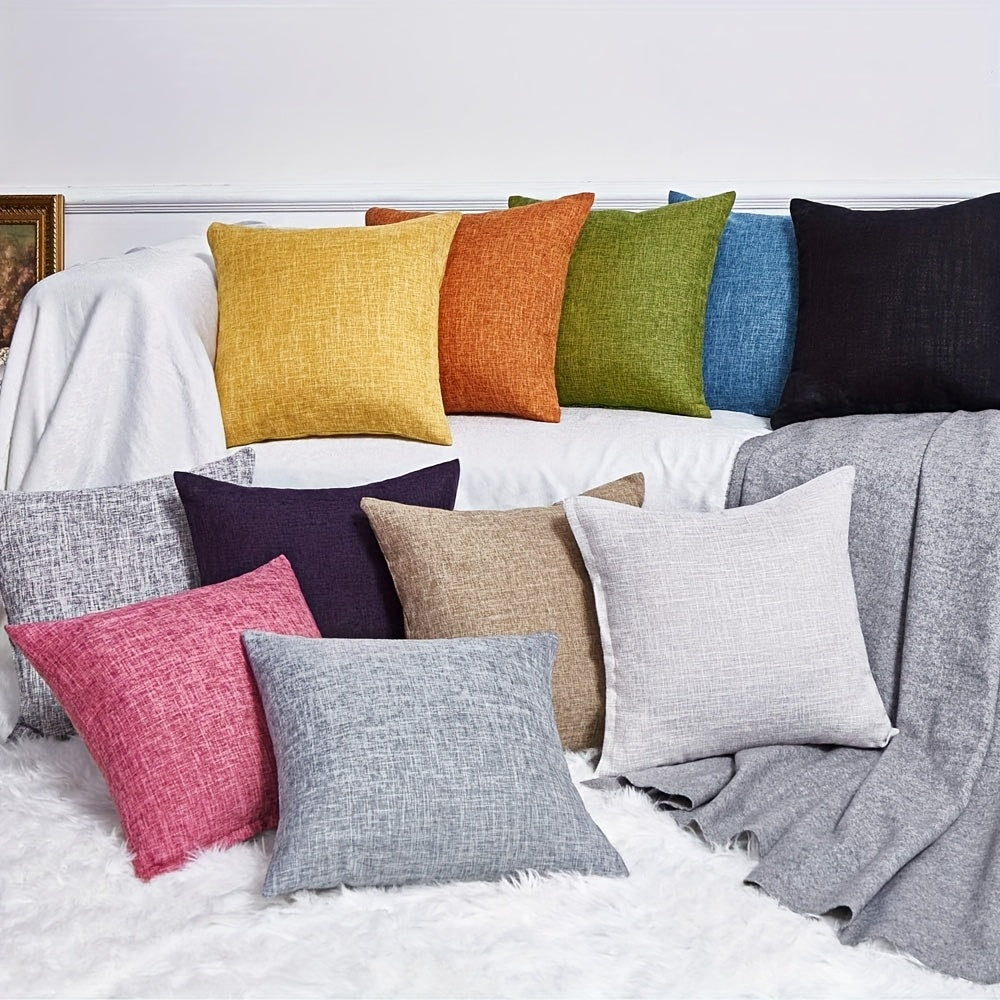 Set of 2 Solid Linen Cushion Covers – 45x45cm