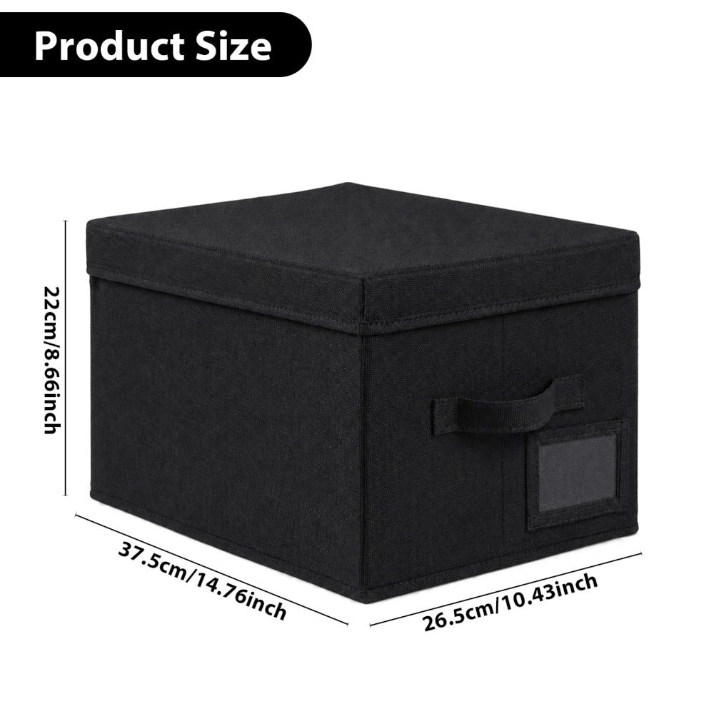 Set of 3 Large Fabric Storage Boxes with Lids