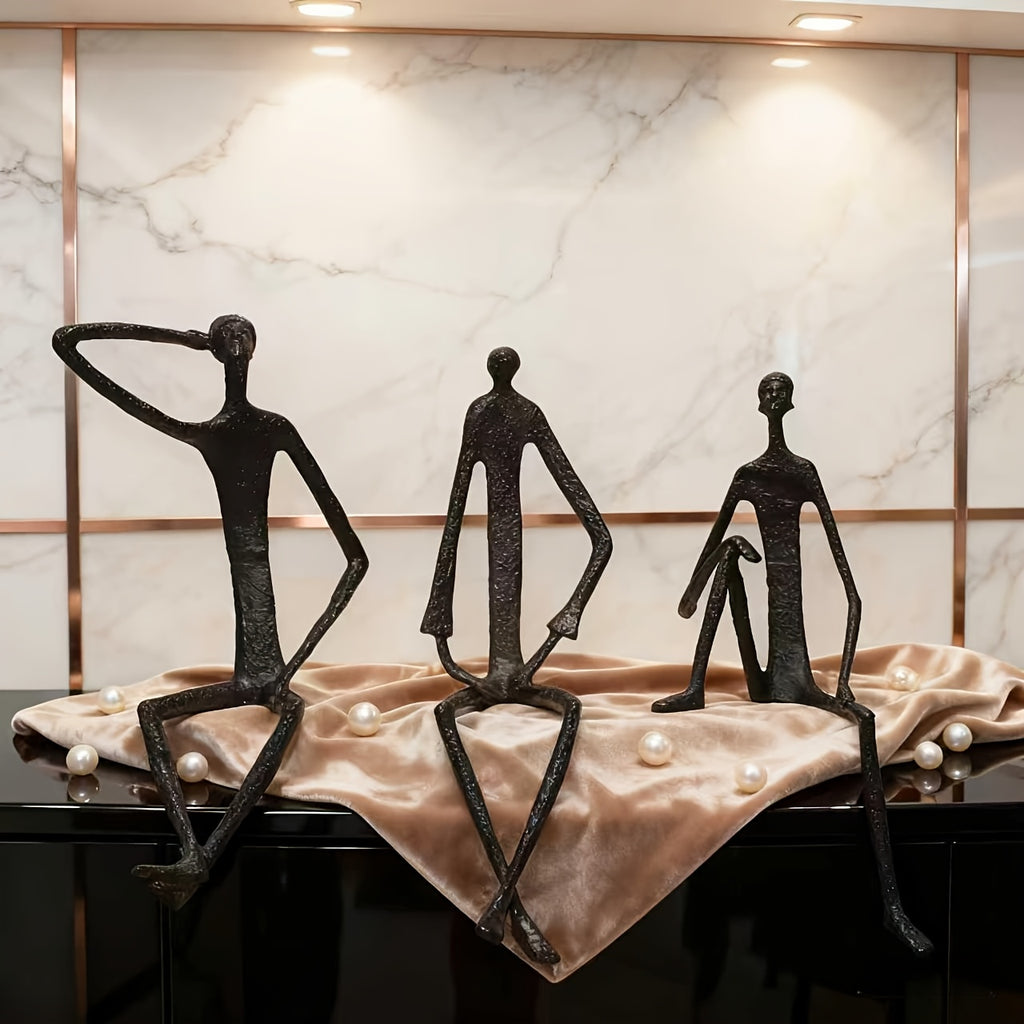 Cast Iron Abstract Figure Sculpture in Various Poses