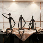 Cast Iron Abstract Figure Sculpture in Various Poses