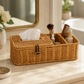 Boho Raffia Desk Organiser with Tissue Holder
