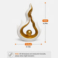 Abstract Flame Resin Sculpture – White & Gold