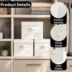 Set of 3 Large Fabric Storage Boxes with Lids