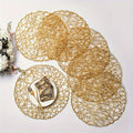 Set of 6 Modern Hollow Woven Round Placemats