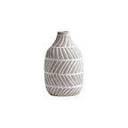 Nordic Striped Textured Ceramic Vase