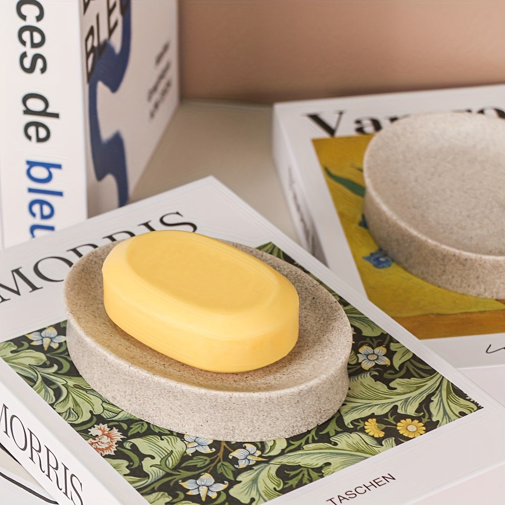 Marble-Effect Resin Soap Dish