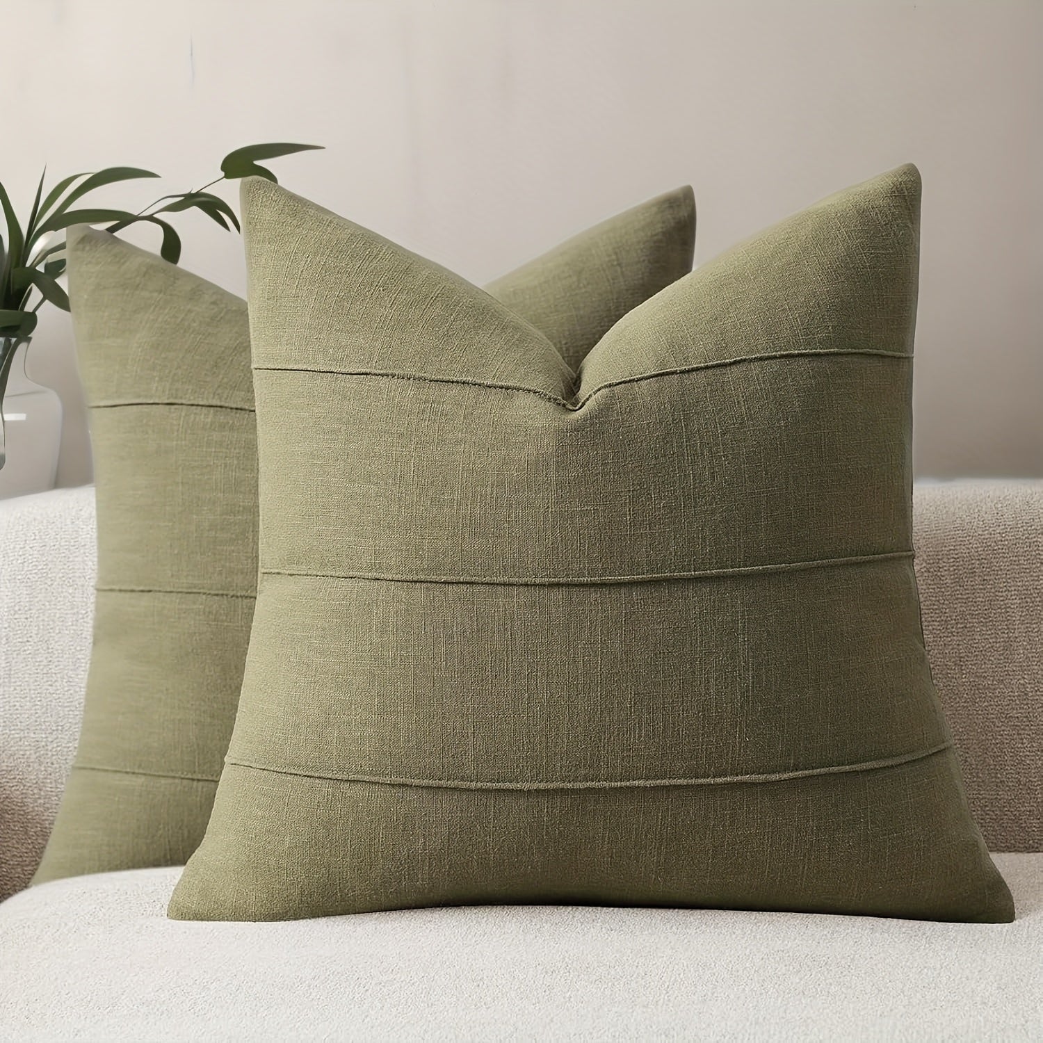 Set of 2 Striped Linen Pillowcases