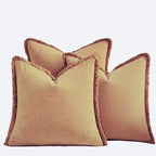 Set of 3 Fringed Bohemian Linen Pillowcases