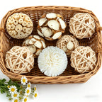 Set of 6 Handcrafted Wicker Decorative Balls
