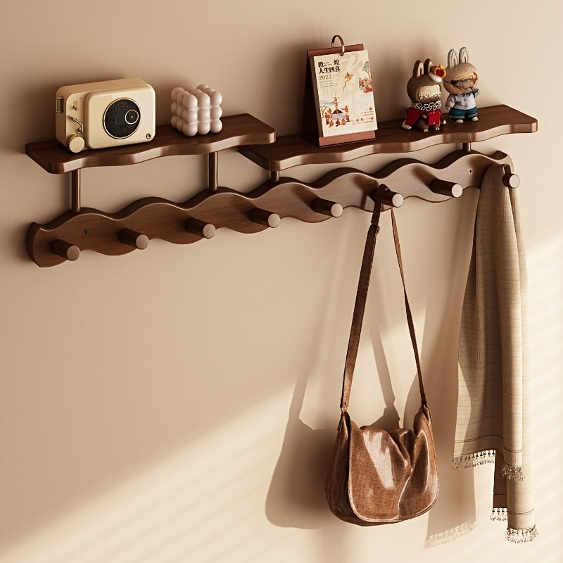 Minimalist Bamboo Wall Rack with Floating Shelves