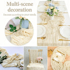 Crinkled Polyester Gauze Table Runner