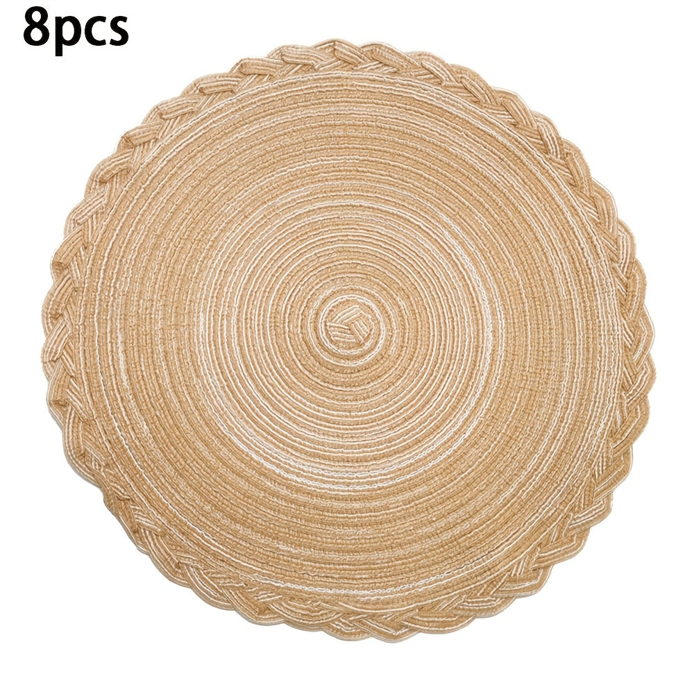 Bohemian Woven Round Placemats – Set of 6, 8 or 10