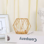 Elegant Geometric Hexagonal Iron Candle Holder