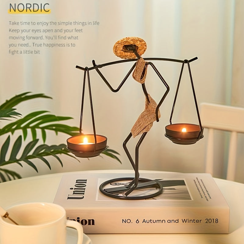 Creative Iron Candlestick Holder – Romantic Dining Décor