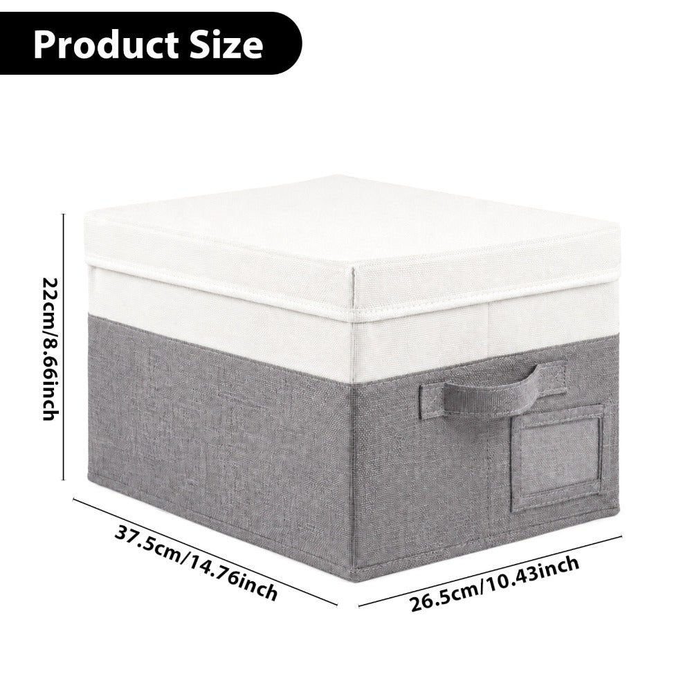 Set of 3 Large Fabric Storage Boxes with Lids