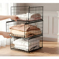 Set of 4 Stackable Sliding Wardrobe Storage Boxes