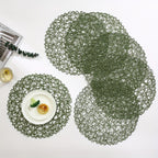 Set of 6 Modern Hollow Woven Round Placemats