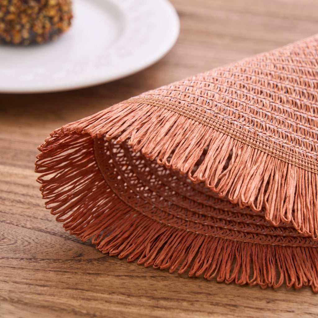 Bohemian Round Solid Colour Placemats – Set of 2, 4 or 8