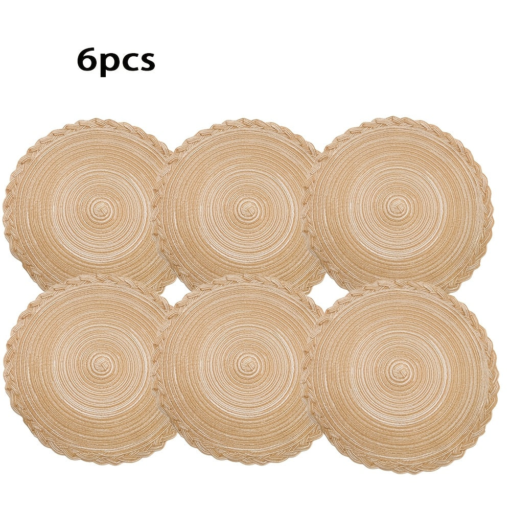 Bohemian Woven Round Placemats – Set of 6, 8 or 10