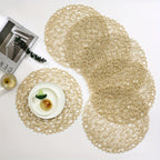 Set of 6 Modern Hollow Woven Round Placemats