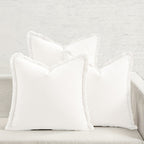Set of 3 Fringed Bohemian Linen Pillowcases