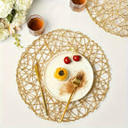 Set of 6 Modern Hollow Woven Round Placemats