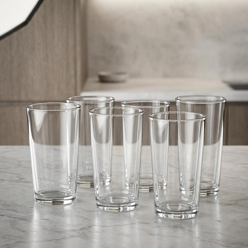 Set of 6 Clear Tempered Glass Tumblers – 280ml