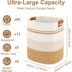 Large Cotton Rope Storage Basket with Handles