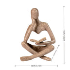 Reading Thinker Sandstone Abstract Art Statue