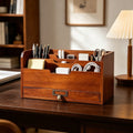 3-Tier Rustic Wooden Desk Organiser