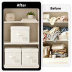 Set of 3 Large Fabric Storage Boxes with Lids