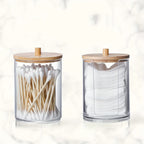 Acrylic Hair Tie Organiser with Bamboo Lid