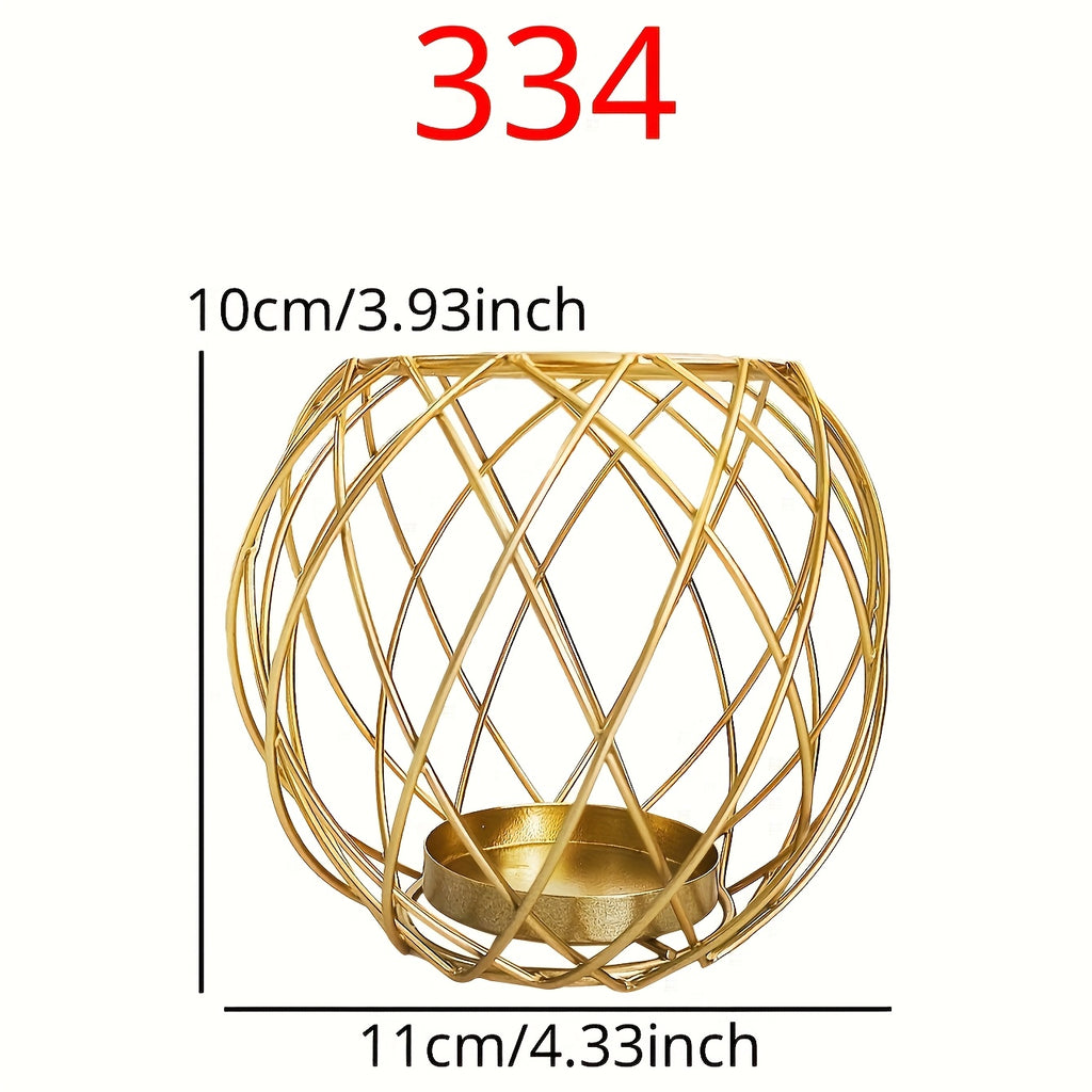 Elegant Metal Geometric Candle Holder