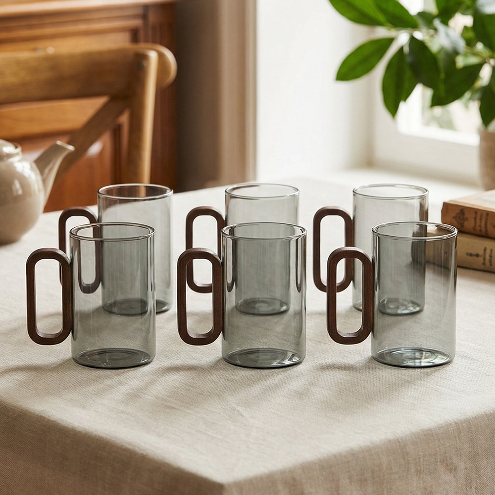 360ml Borosilicate Glass with Wooden Handle