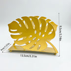 Gold Leaf Iron Napkin & Plate Holder
