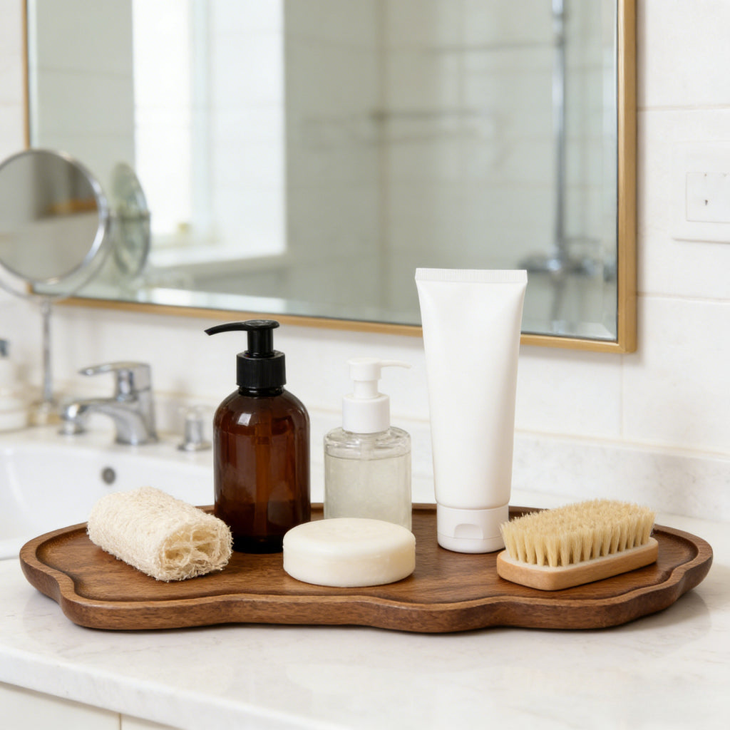 Cloud-Shaped Wooden Bathroom Tray