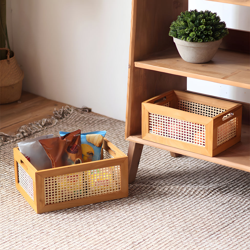 Vintage Multipurpose Wooden Countertop Basket