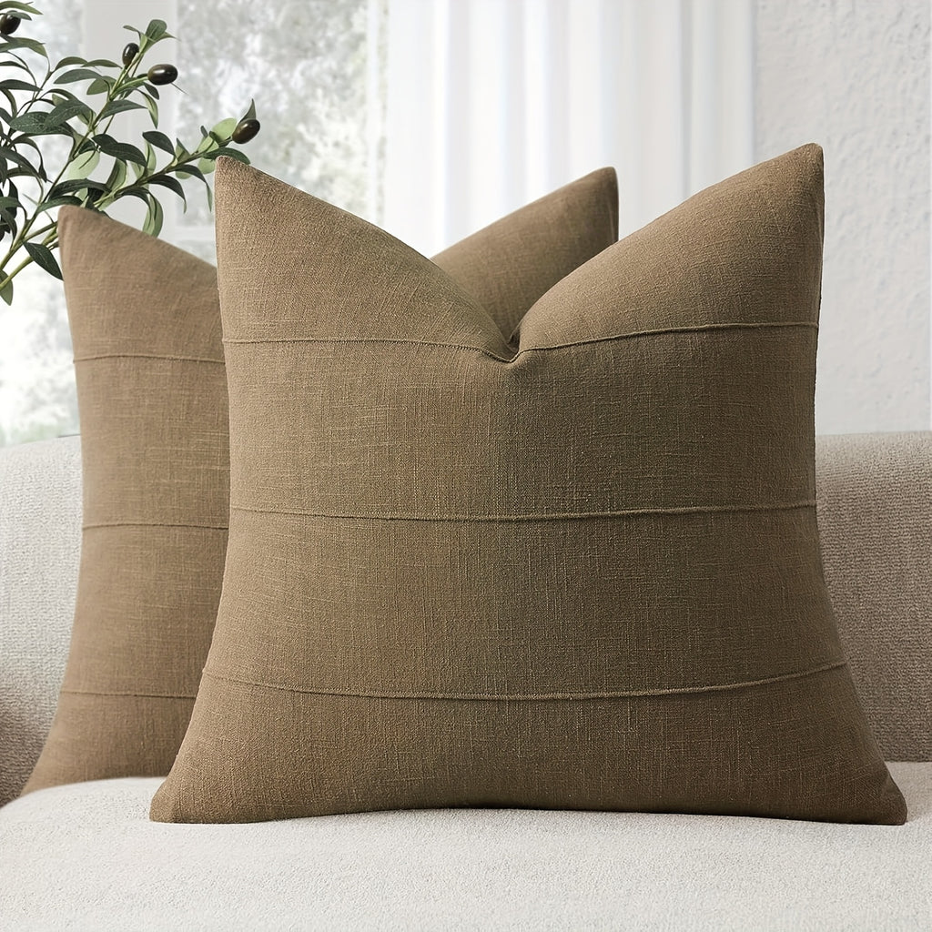 Set of 2 Striped Linen Pillowcases