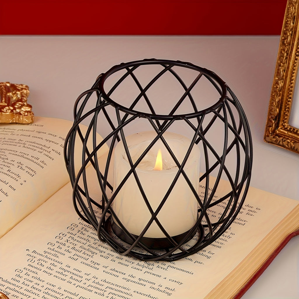 Elegant Metal Geometric Candle Holder