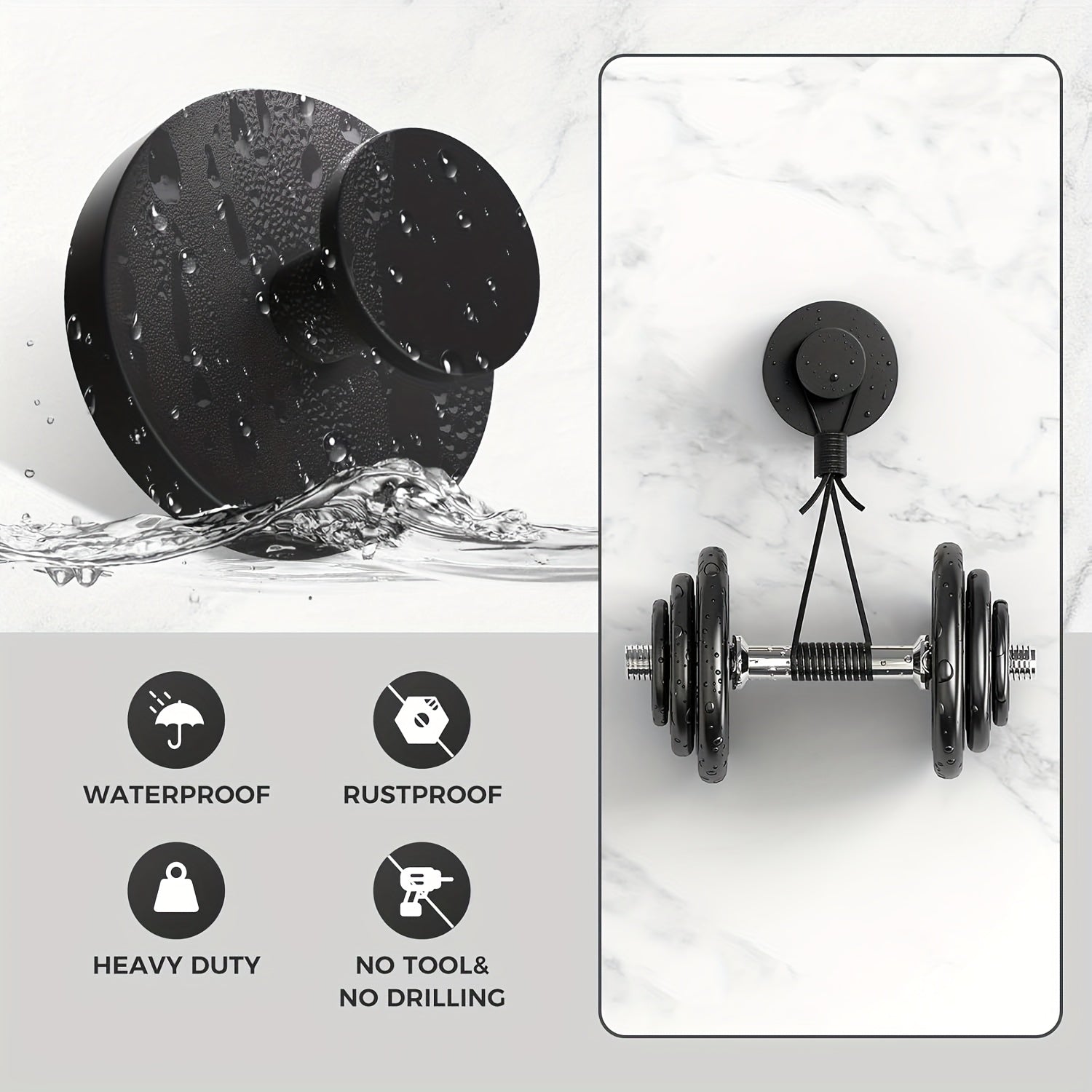2 Stainless Steel Suction Cup Towel Hooks