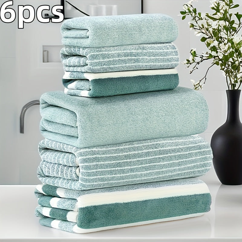 6-Piece Coral Towel Set – 3 Bath & 3 Hand Towels