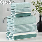 6-Piece Coral Towel Set – 3 Bath & 3 Hand Towels