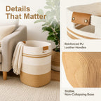 Large Cotton Rope Storage Basket with Handles