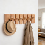 6-Hook Piano Key Wall-Mounted Wooden Coat Rack