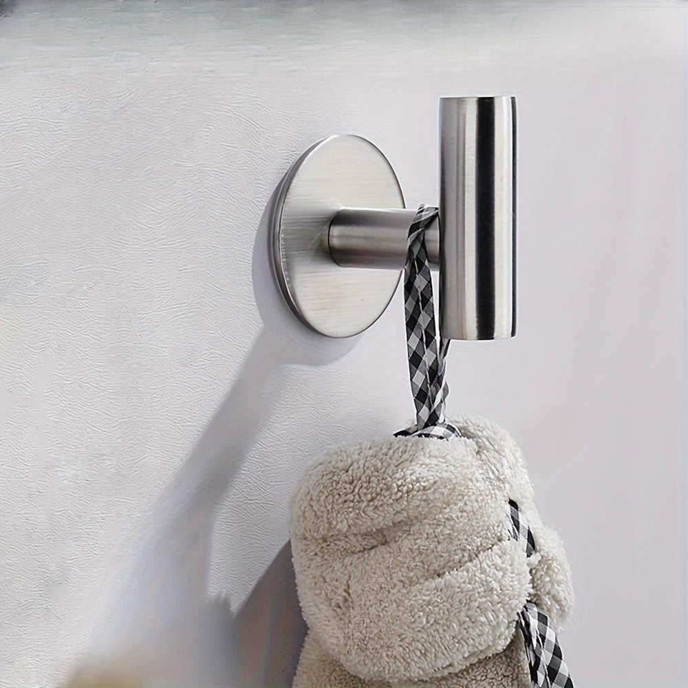 2 Heavy-Duty Adhesive Stainless Steel Hooks