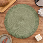Bohemian Round Solid Colour Placemats – Set of 2, 4 or 8