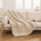 Chunky Knit Chenille Throw – 100% Polyester
