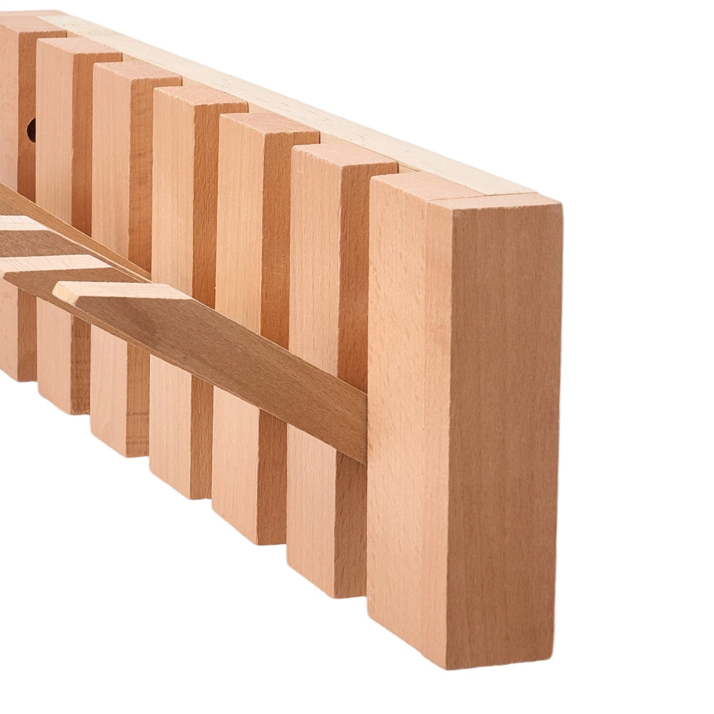 6-Hook Piano Key Wall-Mounted Wooden Coat Rack
